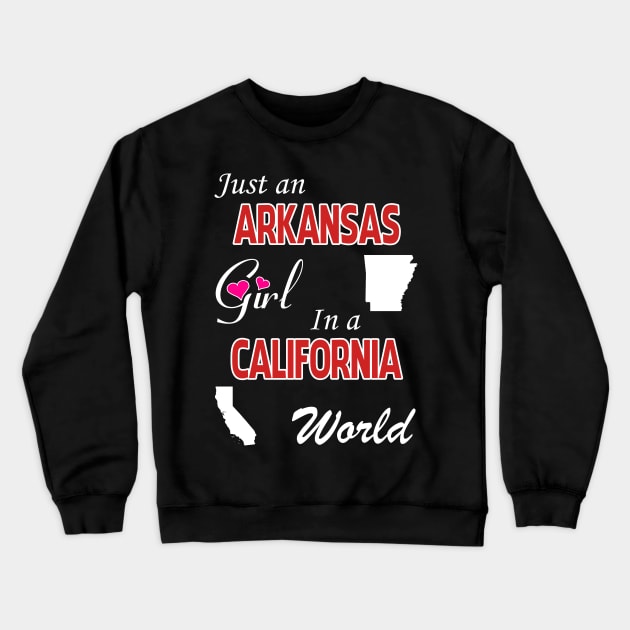 Arkansas - California Crewneck Sweatshirt by ALEXANDRA PIVOVAROVA |